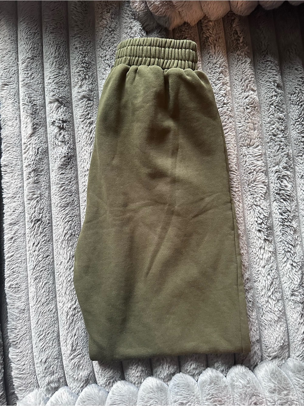 Naked Wardrobe Olive Green Women's Elastic Waist Sweatpants